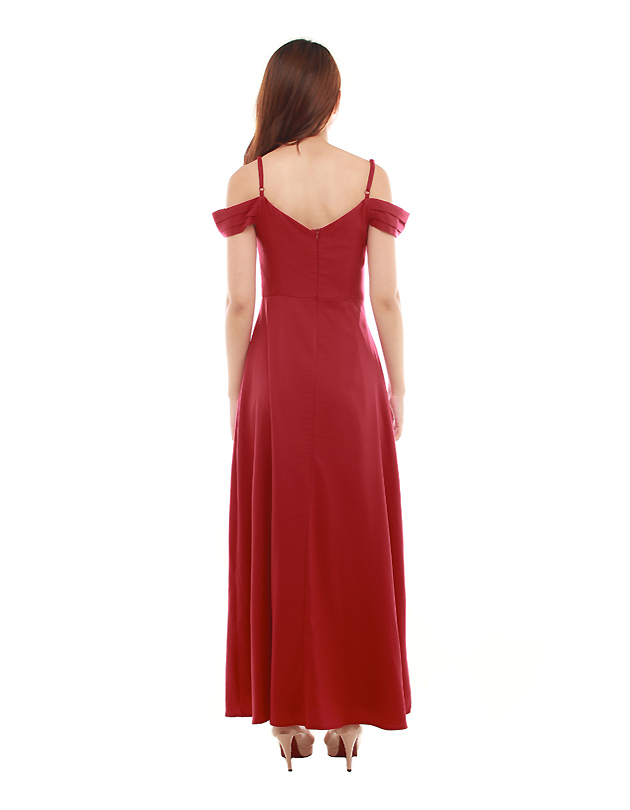 Ophelia Maxi Dress in Dark Red